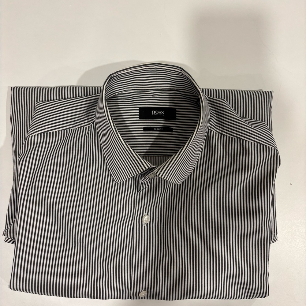 *EUC* Boss Striped Men's Dress Shirt Slim Fit